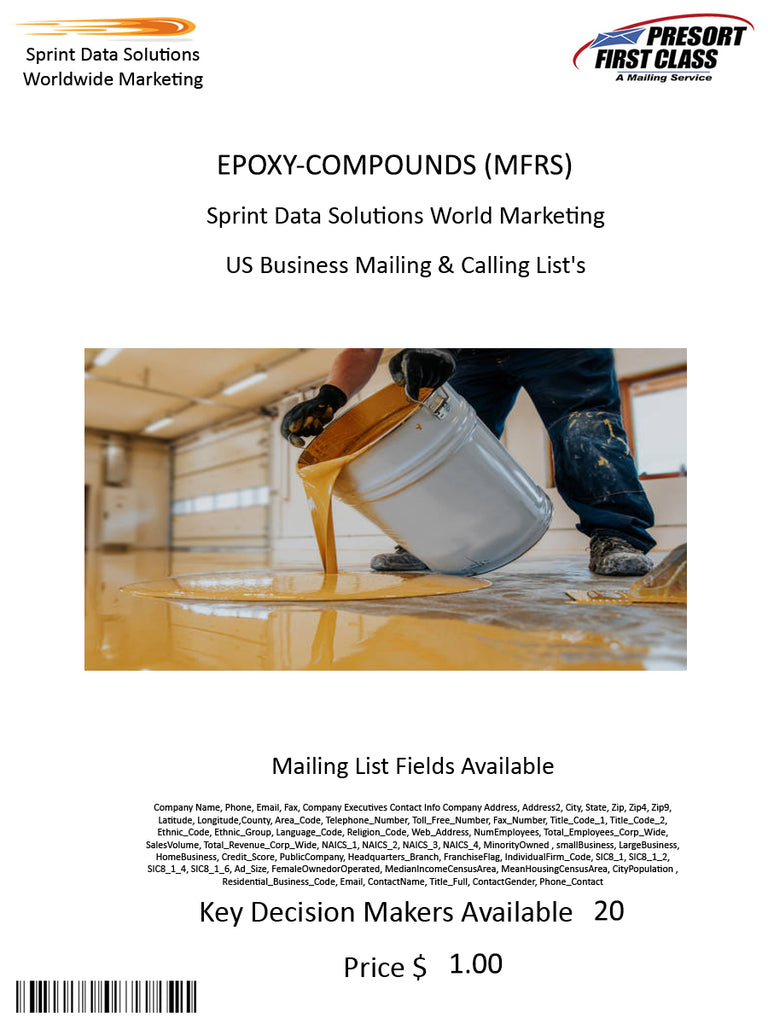 EPOXY-COMPOUNDS (MFRS)