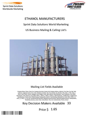 ETHANOL MANUFACTURERS