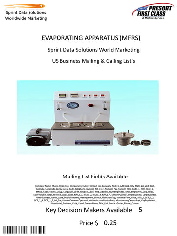 EVAPORATING APPARATUS (MFRS)