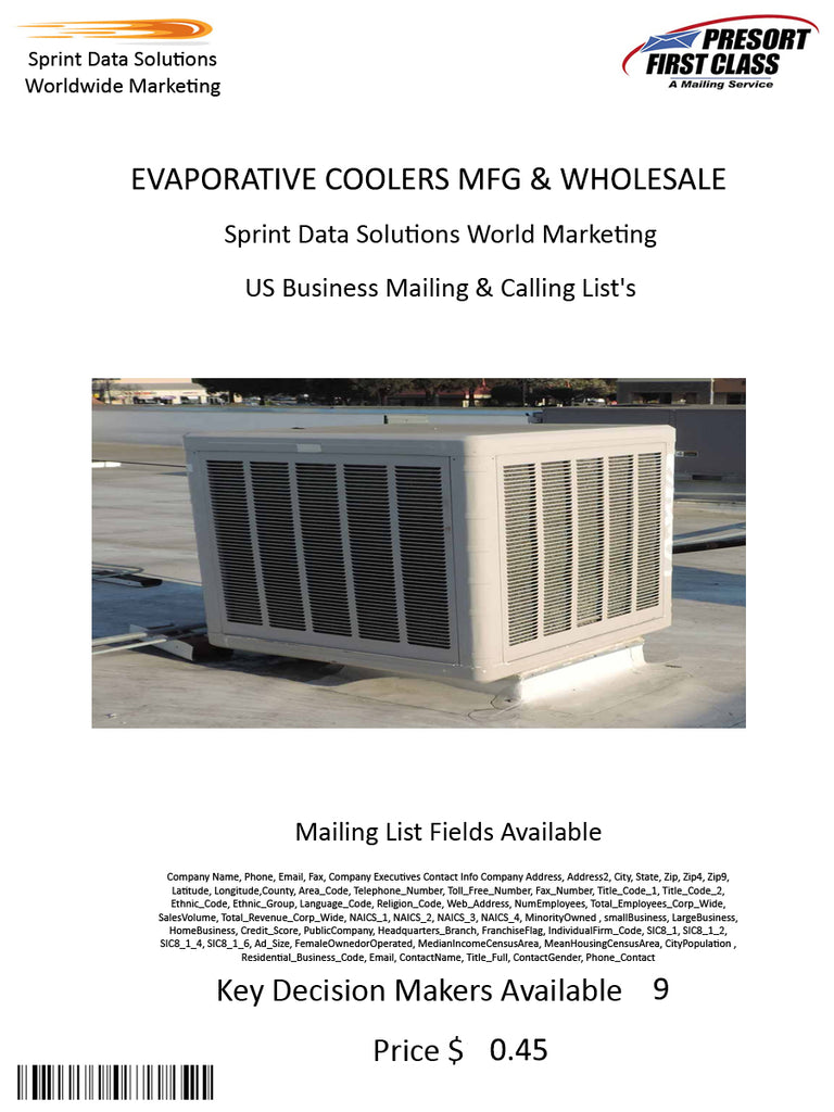 EVAPORATIVE COOLERS MFG & WHOLESALE