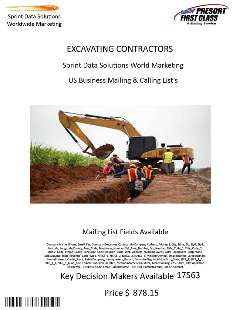 EXCAVATING CONTRACTORS