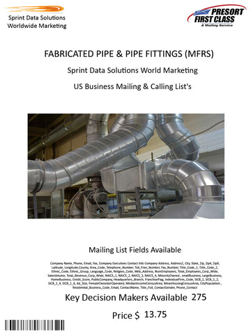 FABRICATED PIPE & PIPE FITTINGS (MFRS)