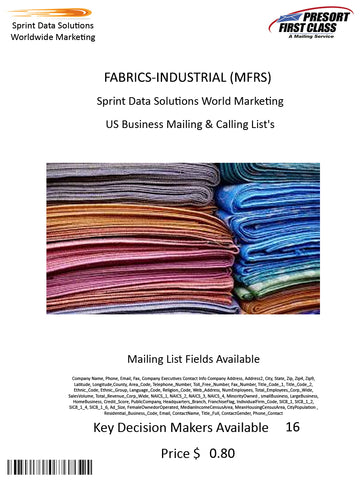 FABRICS-INDUSTRIAL (MFRS)