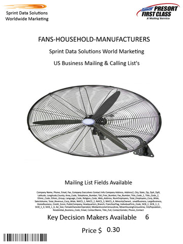 FANS-HOUSEHOLD-MANUFACTURERS