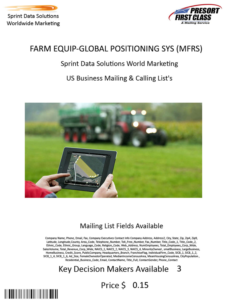 FARM EQUIP-GLOBAL POSITIONING SYS (MFRS)