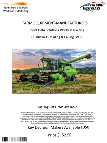 FARM EQUIPMENT-MANUFACTURERS