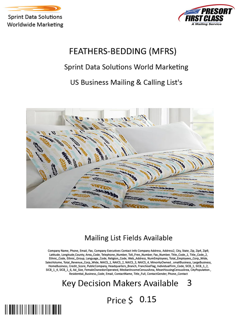 FEATHERS-BEDDING (MFRS)