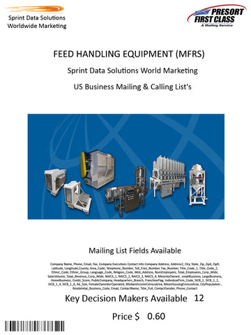 FEED HANDLING EQUIPMENT (MFRS)