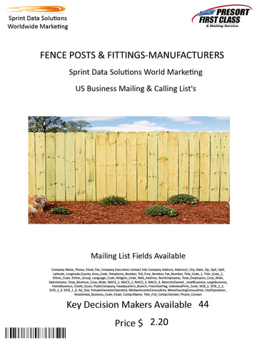 FENCE POSTS & FITTINGS-MANUFACTURERS