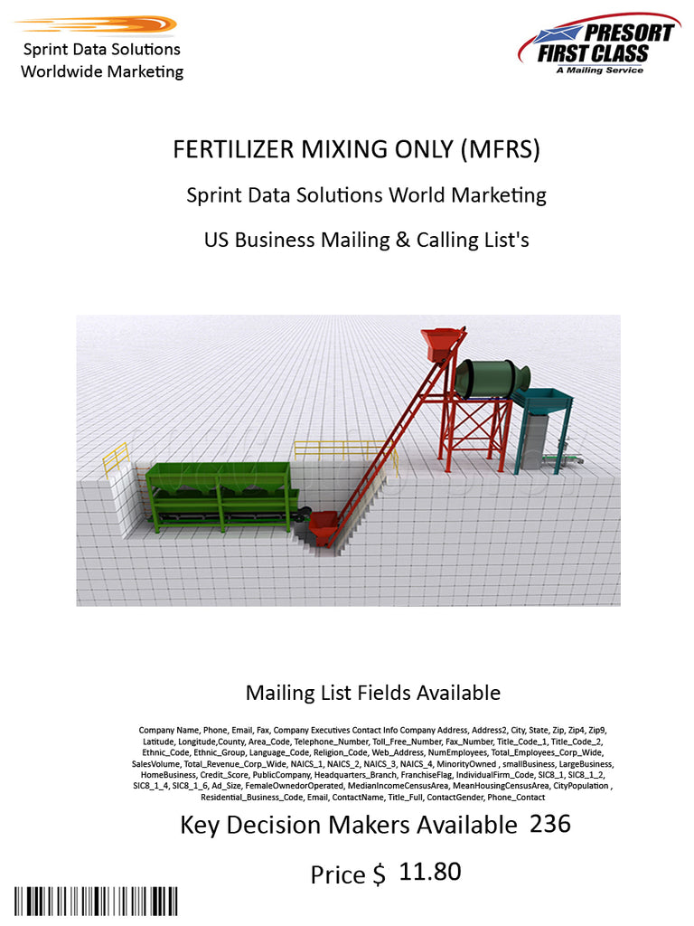 FERTILIZER MIXING ONLY (MFRS)