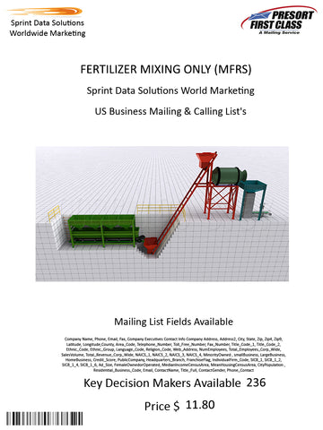 FERTILIZER MIXING ONLY (MFRS)