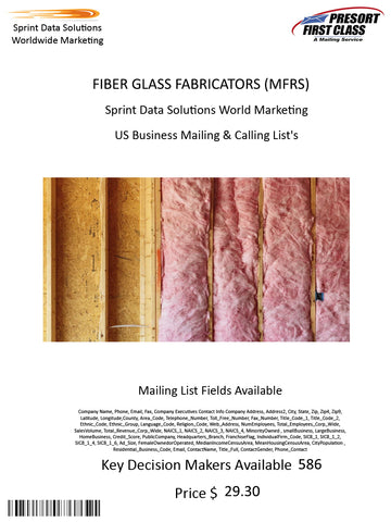 FIBER GLASS FABRICATORS (MFRS)