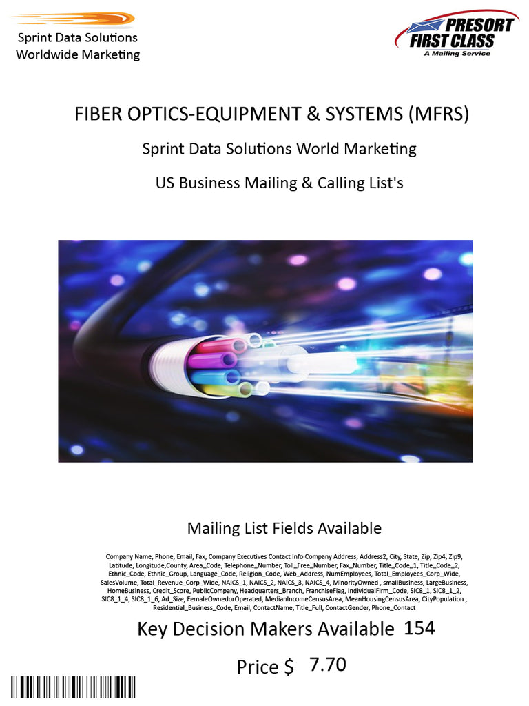 FIBER OPTICS-EQUIPMENT & SYSTEMS (MFRS)