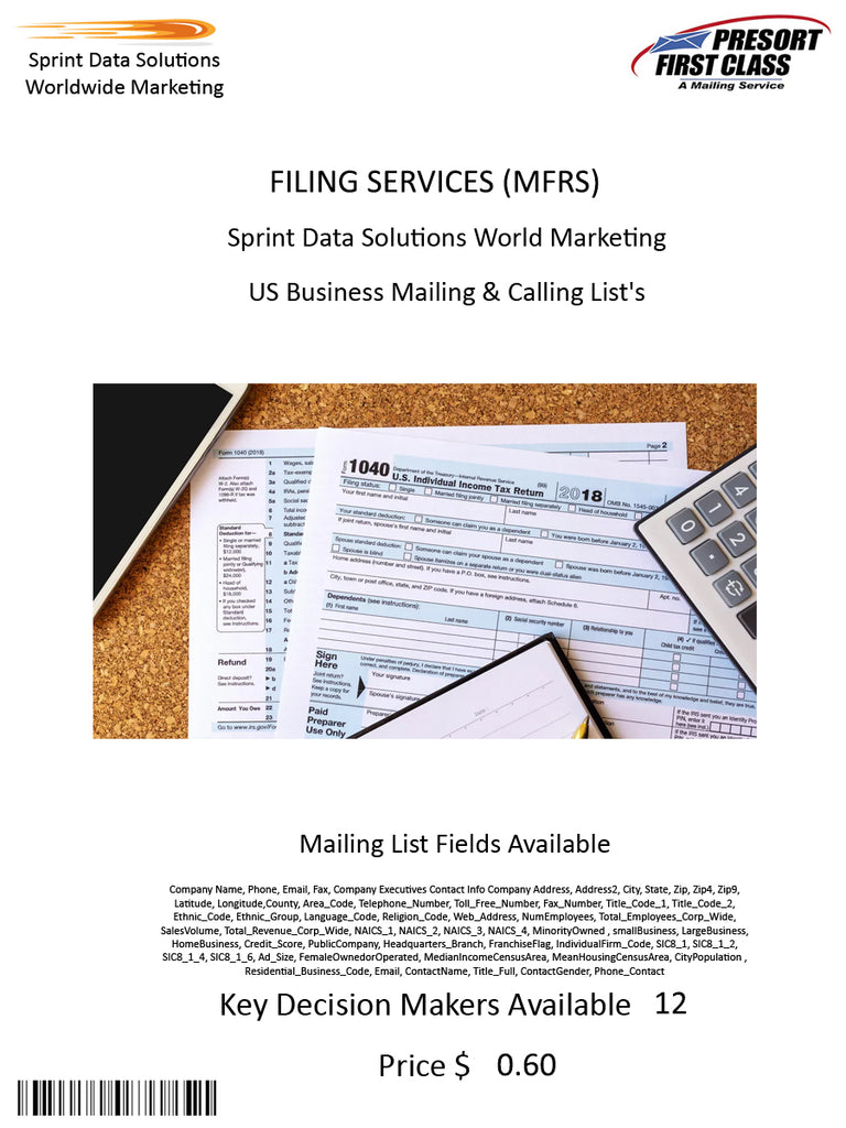 FILING SERVICES (MFRS)