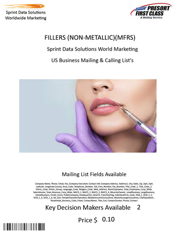 FILLERS (NON-METALLIC)(MFRS)