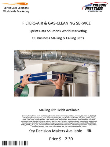 FILTERS-AIR & GAS-CLEANING SERVICE