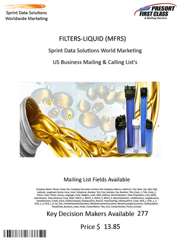 FILTERS-LIQUID (MFRS)