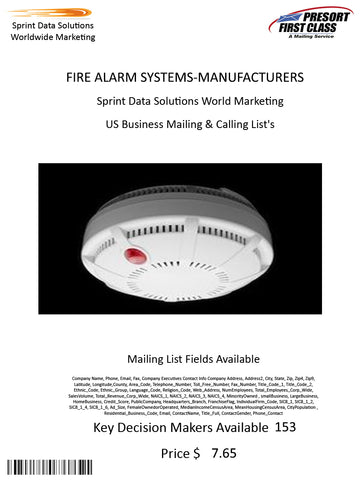 FIRE ALARM SYSTEMS-MANUFACTURERS