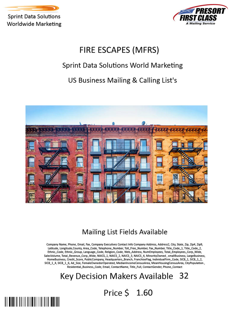 FIRE ESCAPES (MFRS)