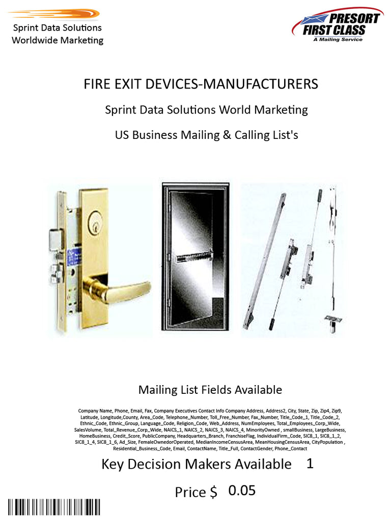 FIRE EXIT DEVICES-MANUFACTURERS