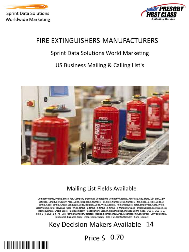 FIRE EXTINGUISHERS-MANUFACTURERS