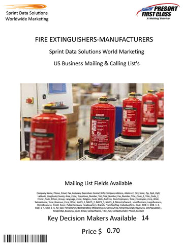 FIRE EXTINGUISHERS-MANUFACTURERS