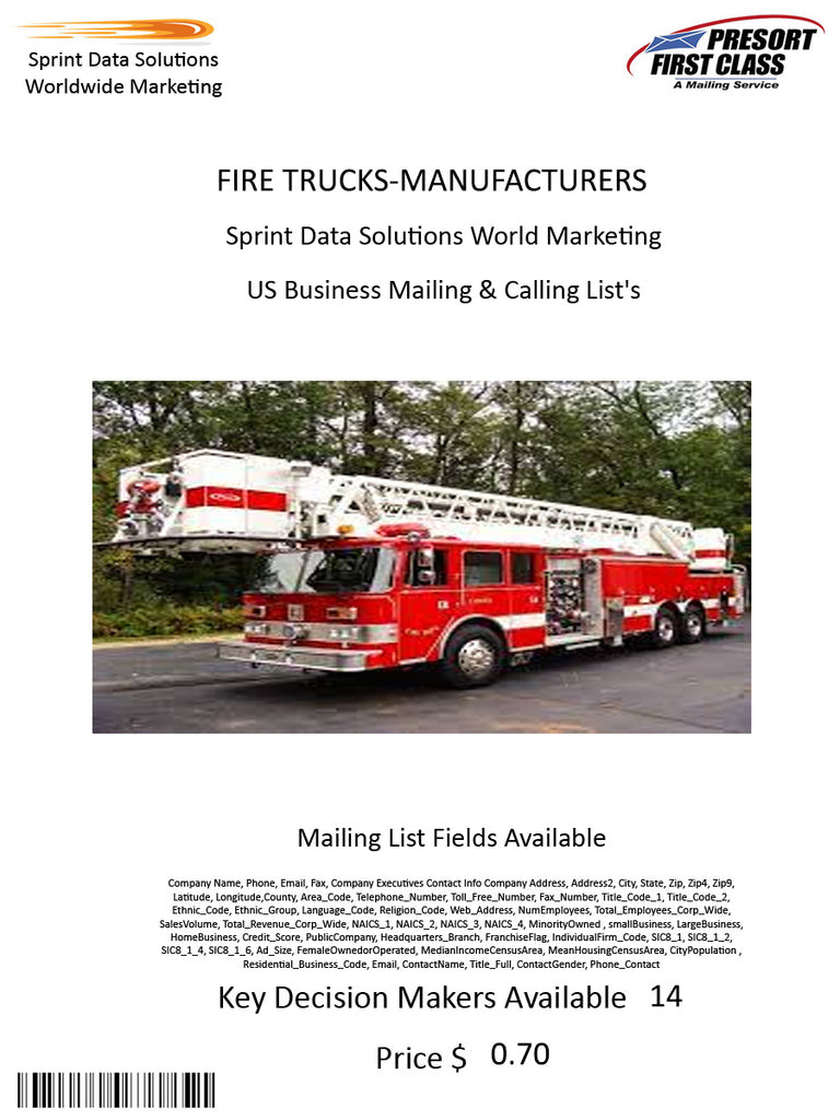 FIRE TRUCKS-MANUFACTURERS