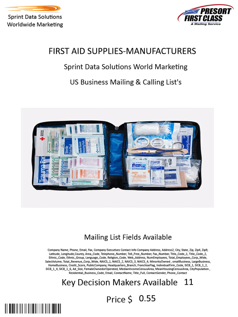 FIRST AID SUPPLIES-MANUFACTURERS