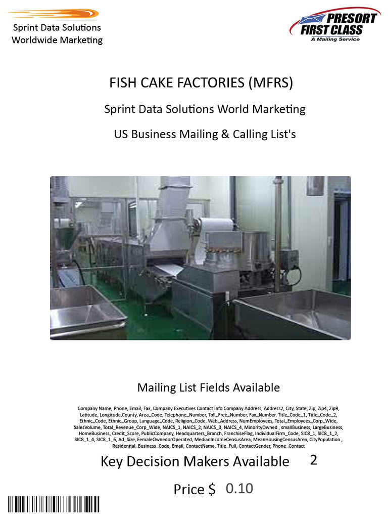 FISH CAKE FACTORIES (MFRS)