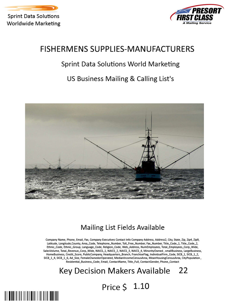 FISHERMENS SUPPLIES-MANUFACTURERS