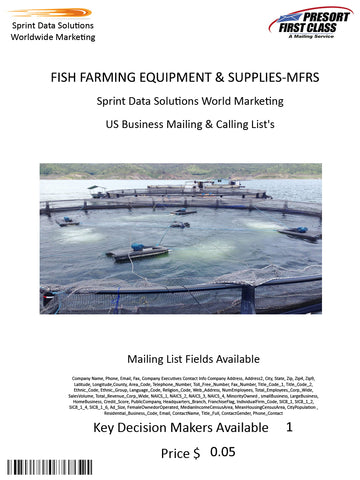 FISH FARMING EQUIPMENT & SUPPLIES-MFRS