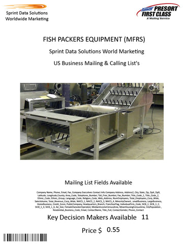 FISH PACKERS EQUIPMENT (MFRS)