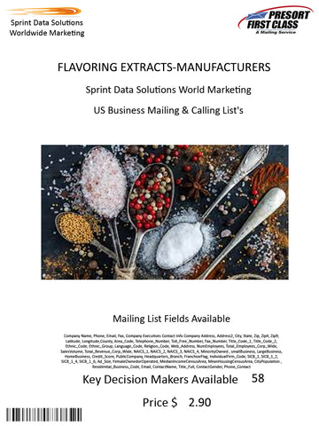 FLAVORING EXTRACTS-MANUFACTURERS