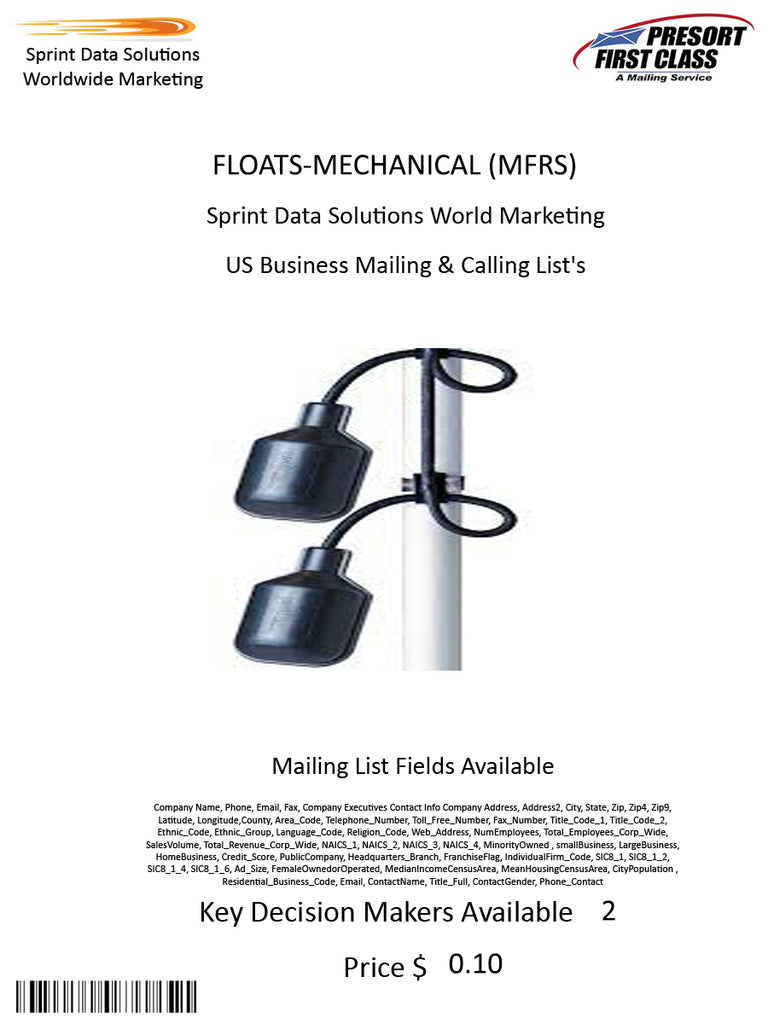 FLOATS-MECHANICAL (MFRS)