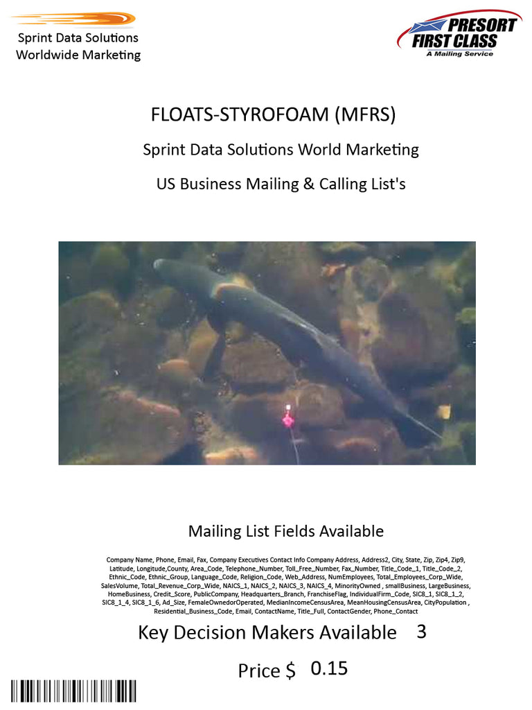 FLOATS-STYROFOAM (MFRS)