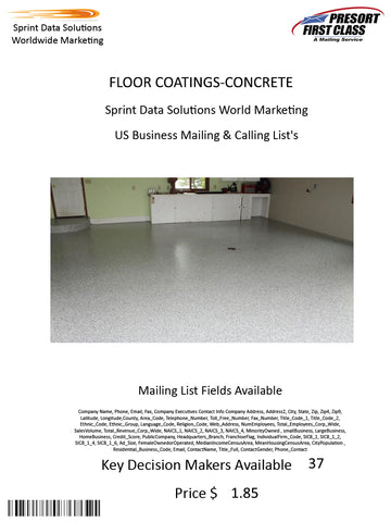 FLOOR COATINGS-CONCRETE