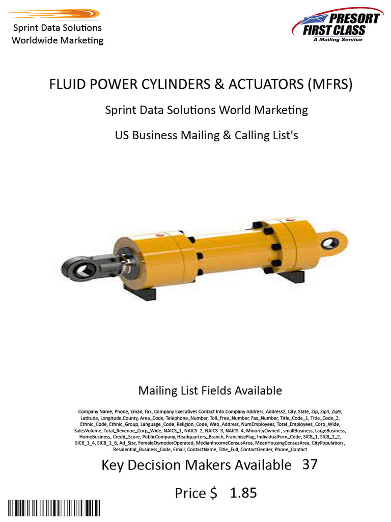 FLUID POWER CYLINDERS & ACTUATORS (MFRS)