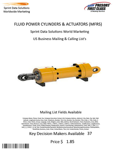 FLUID POWER CYLINDERS & ACTUATORS (MFRS)