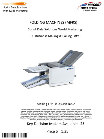 FOLDING MACHINES (MFRS)