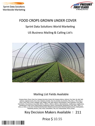 FOOD CROPS GROWN UNDER COVER