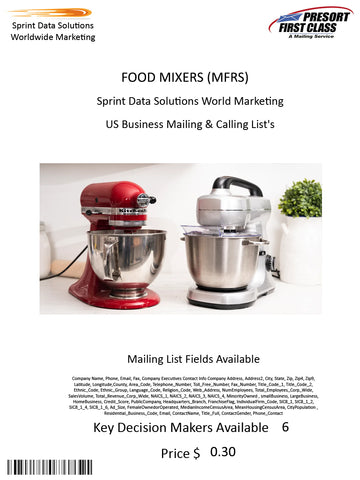 FOOD MIXERS (MFRS)