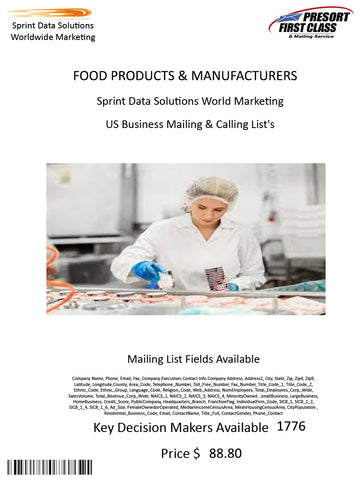 FOOD PRODUCTS & MANUFACTURERS