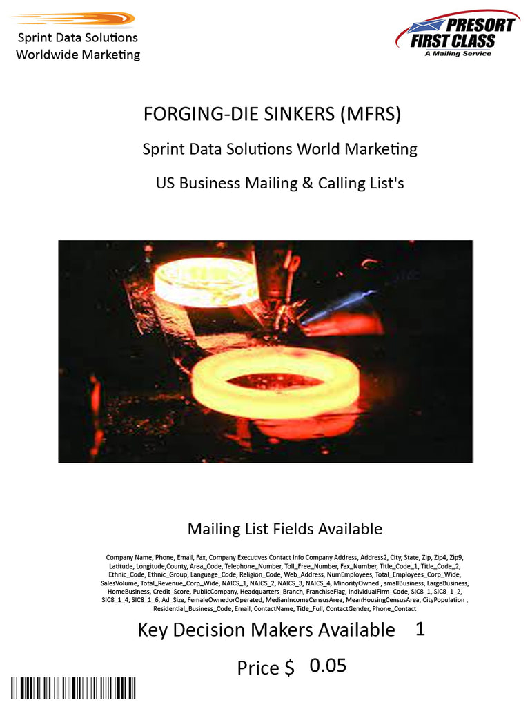 FORGING-DIE SINKERS (MFRS)