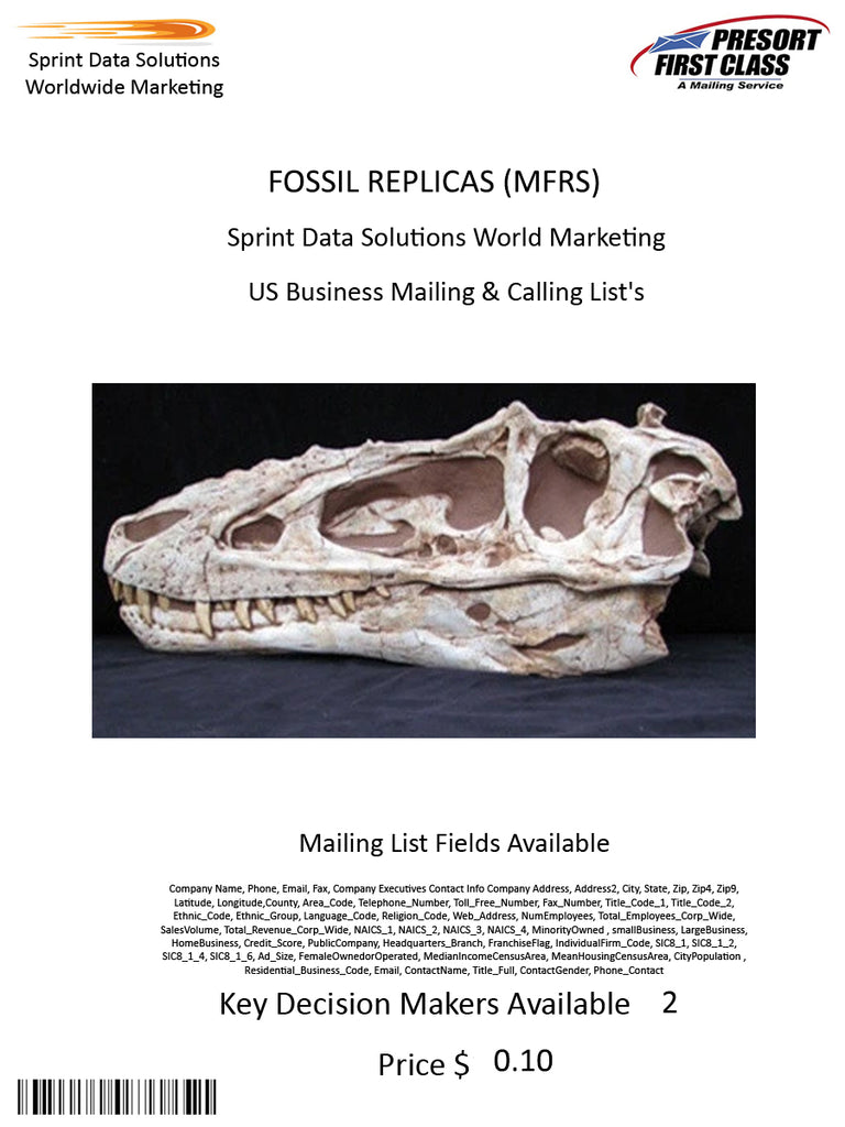 FOSSIL REPLICAS (MFRS)