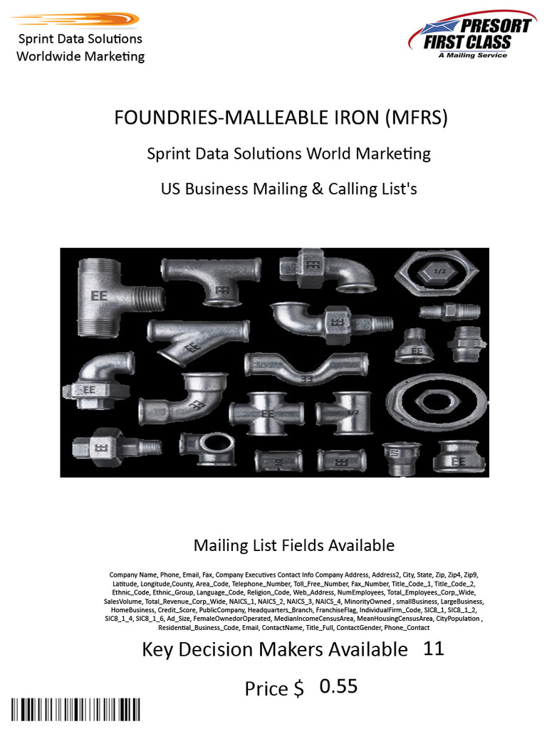 FOUNDRIES-MALLEABLE IRON (MFRS)