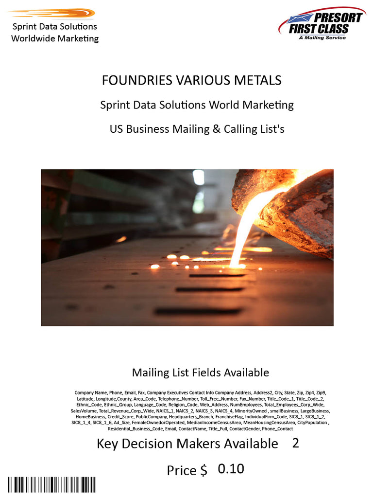 FOUNDRIES VARIOUS METALS