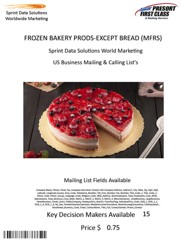 FROZEN BAKERY PRODS-EXCEPT BREAD (MFRS)