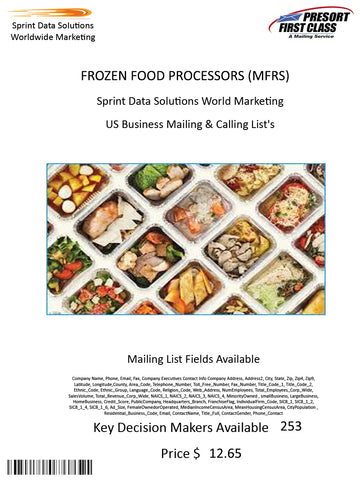 FROZEN FOOD PROCESSORS (MFRS)