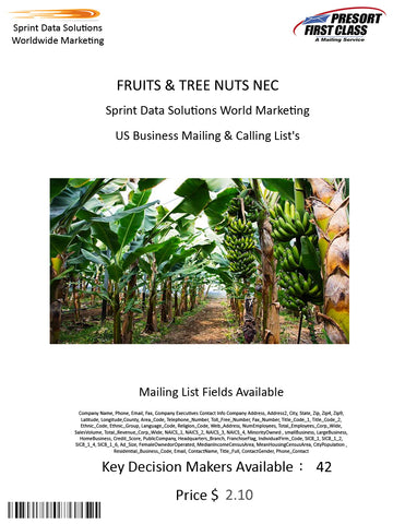 FRUITS & TREE NUTS NEC