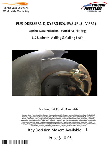 FUR DRESSERS & DYERS EQUIP/SUPLS (MFRS)